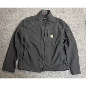 Carhartt Mens Large Black Rough Cut Workwear Water Repellent Softshell Jacket